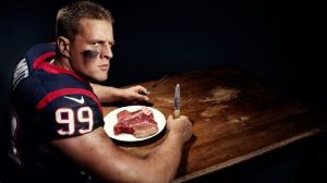 "What do you mean disappointing morally? This cow was humanely raised...until I ripped its throat out with my teeth. But before I did that, I made it watch me kill its parents, Thomas and Martha Wayne style. Oh...maybe you have a point."